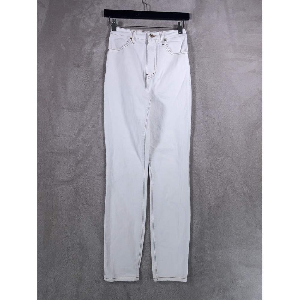 Carolina Herrera x FRAME Le High Straight Jeans Womens Size 25x27‎ White Denim